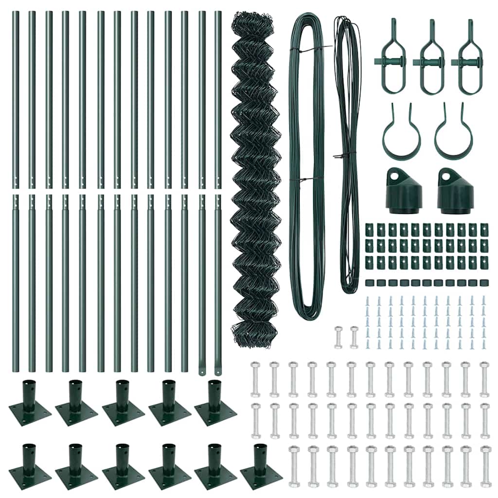 Outdoor Kettenglied-Zaun Erdfixierung 10 x 0,4 m Grün Netz