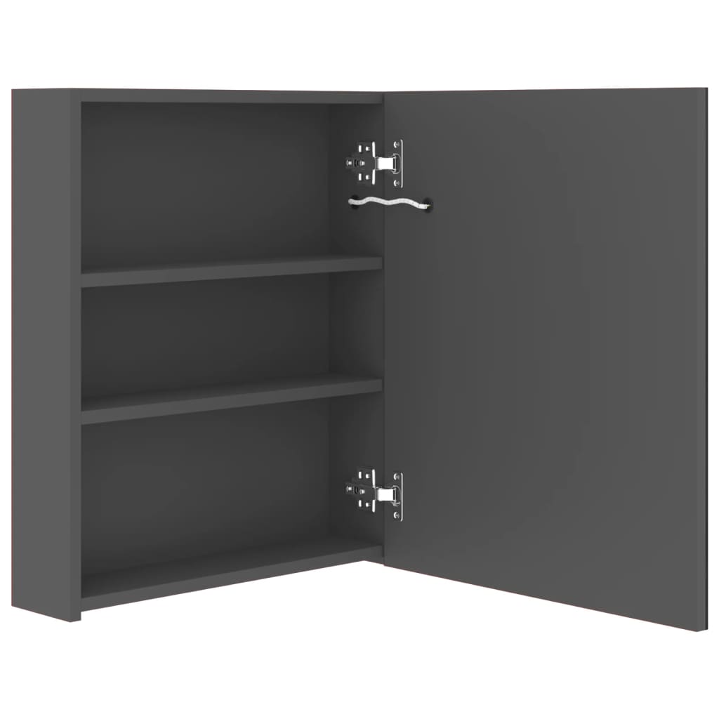 LED-Bad-Spiegelschrank Betongrau 50x14x60 cm