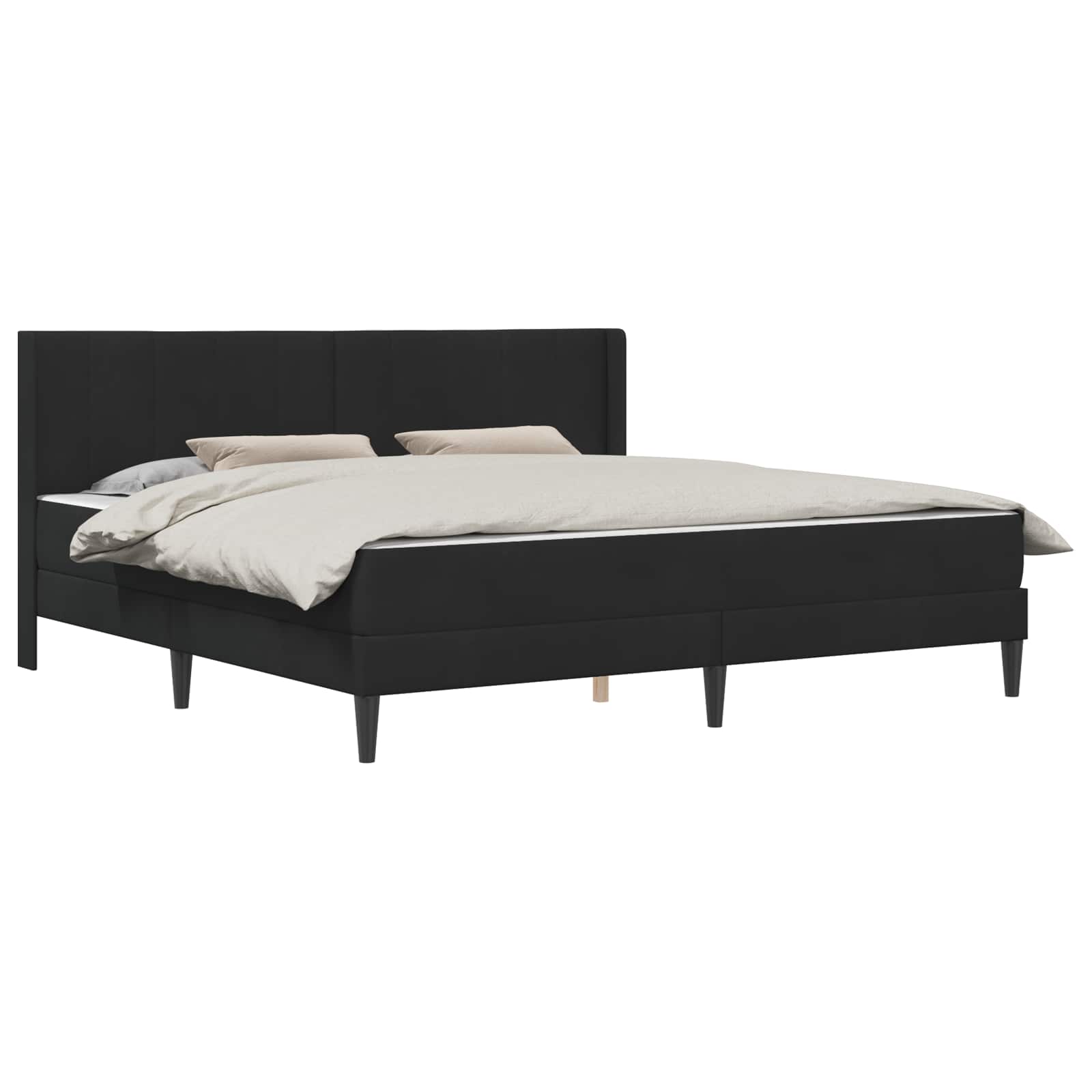 Bettgestell mit Matratze mit Kopfteil Hellgrau 80 x 200 cm Samt