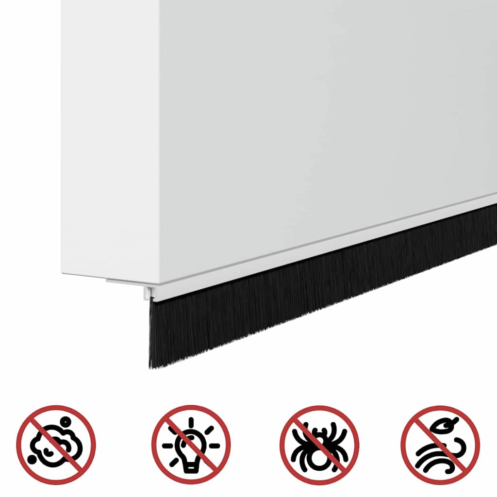 Selbstklebende Türbürstendichtungen 2 pcs Braun 100 cm