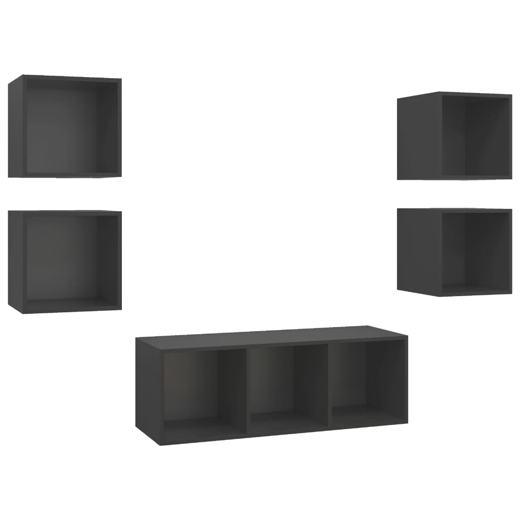 5-tlg. TV-Schrank-Set Weiß Holzwerkstoff