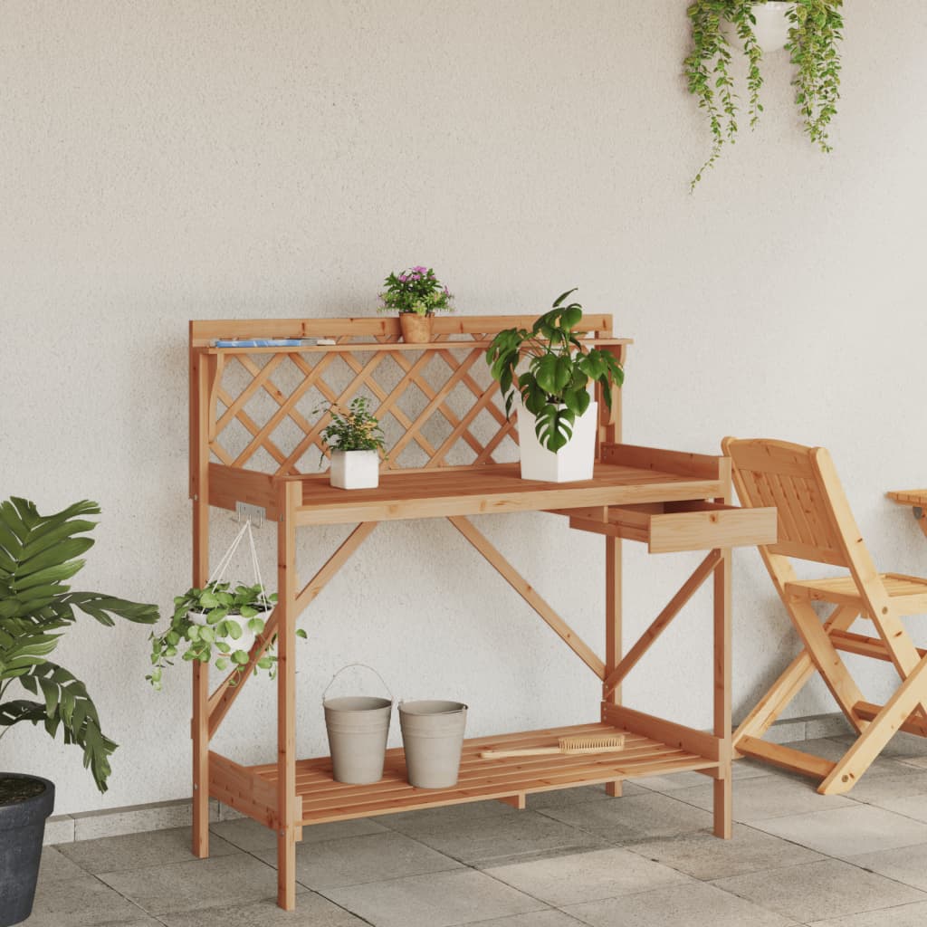Pflanztisch mit Rankgitter Massivholz Tanne