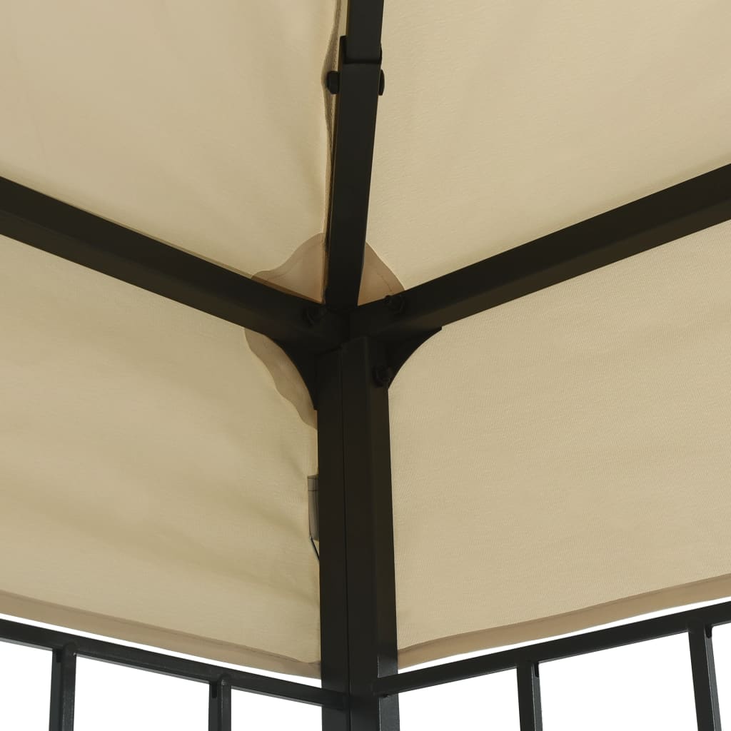 Pavillon mit LED-Lichterkette 3x3 m Taupe