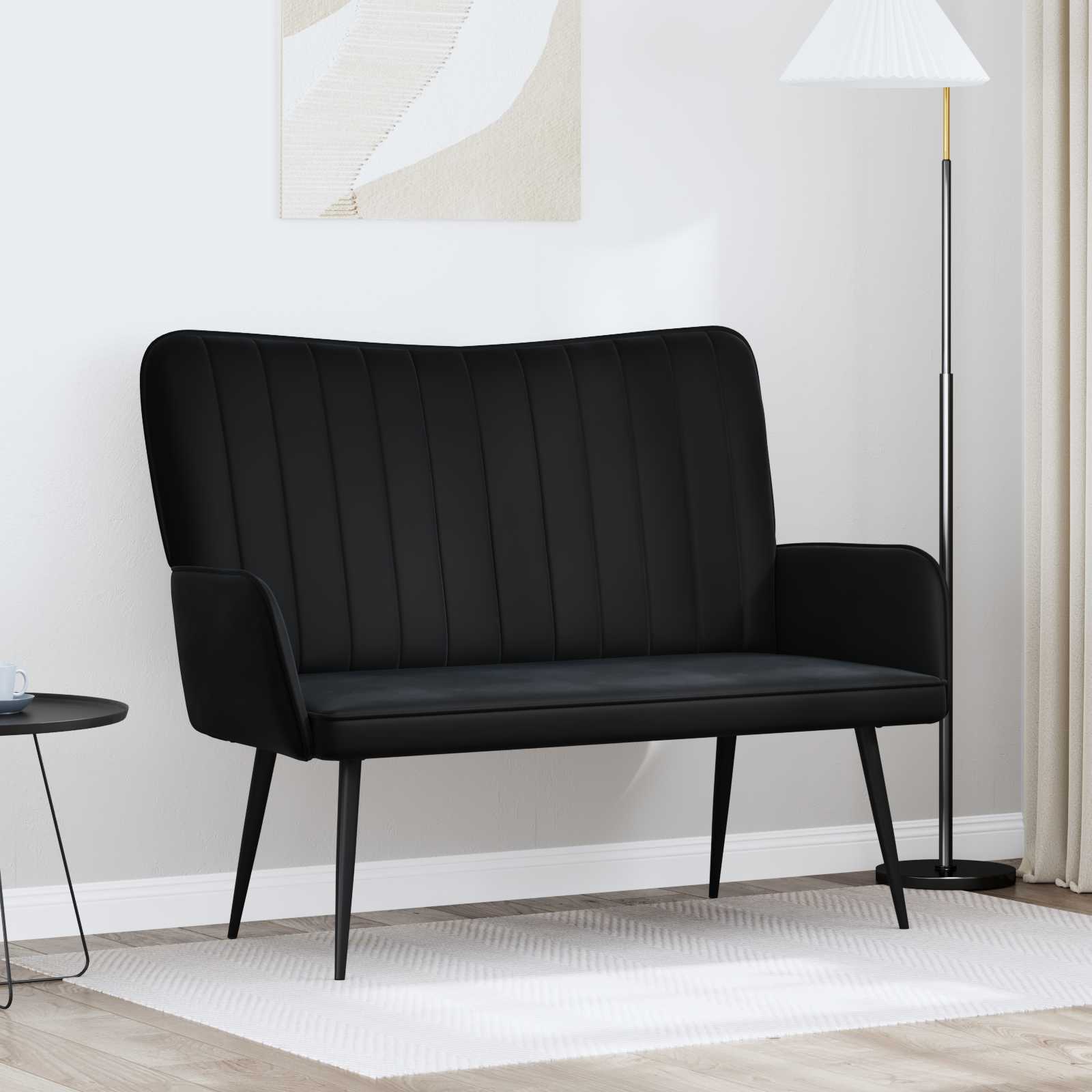 2-Sitzer Sofa Hellgrau 115 x 61 x 87 cm Samt (V)