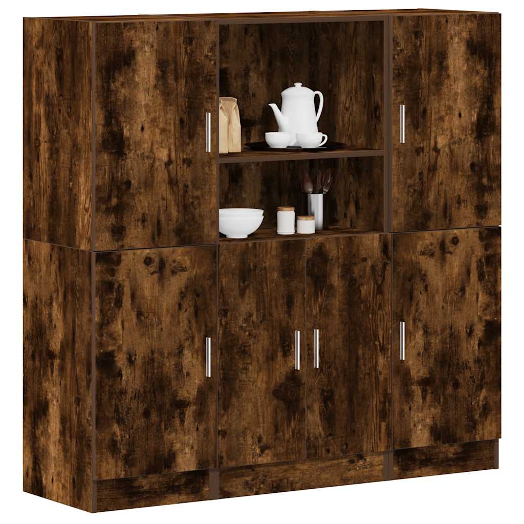 3-tlg. Küchenschrank-Set Weiß Holzwerkstoff