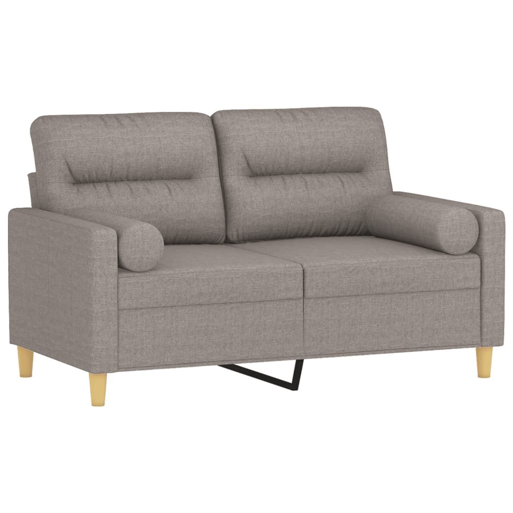 2-Sitzer-Sofa mit Zierkissen Braun 120 cm Stoff