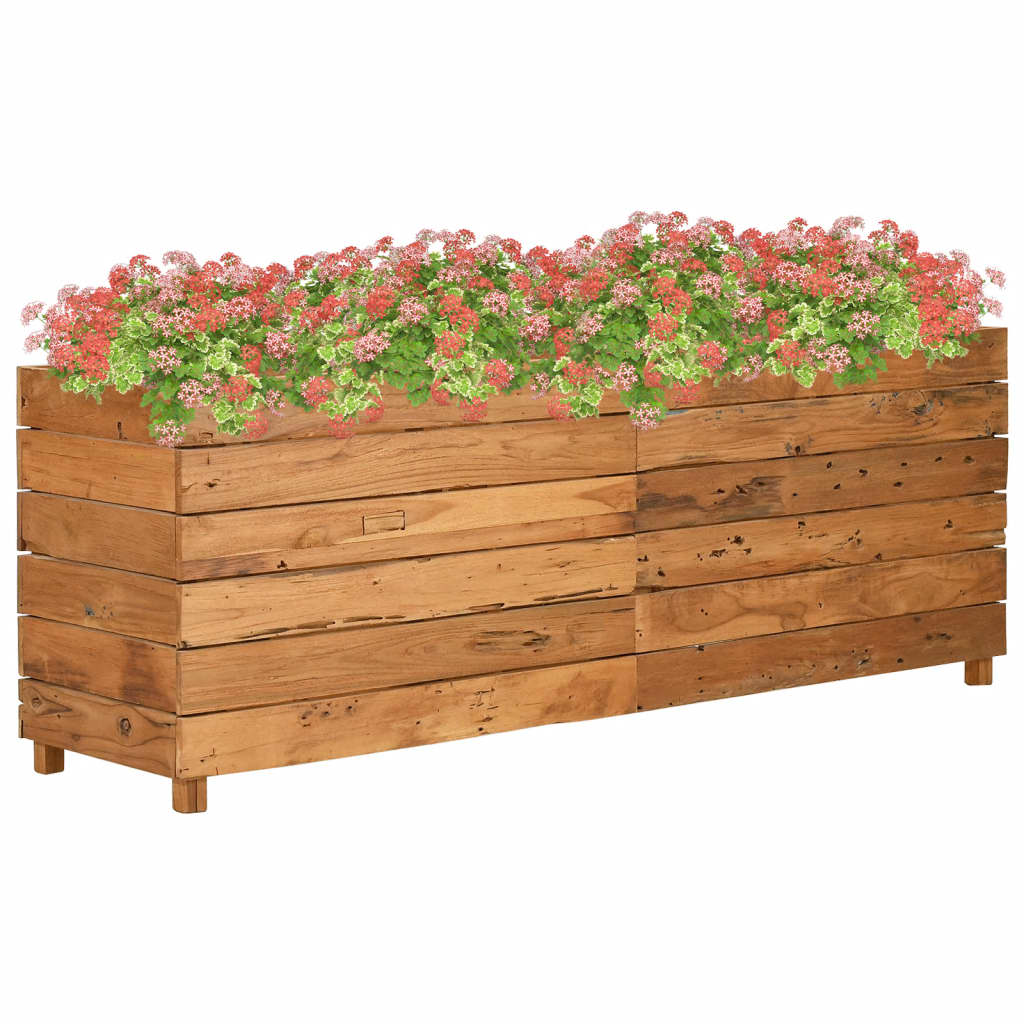 Hochbeet 100x40x72 cm Teak Altholz und Stahl