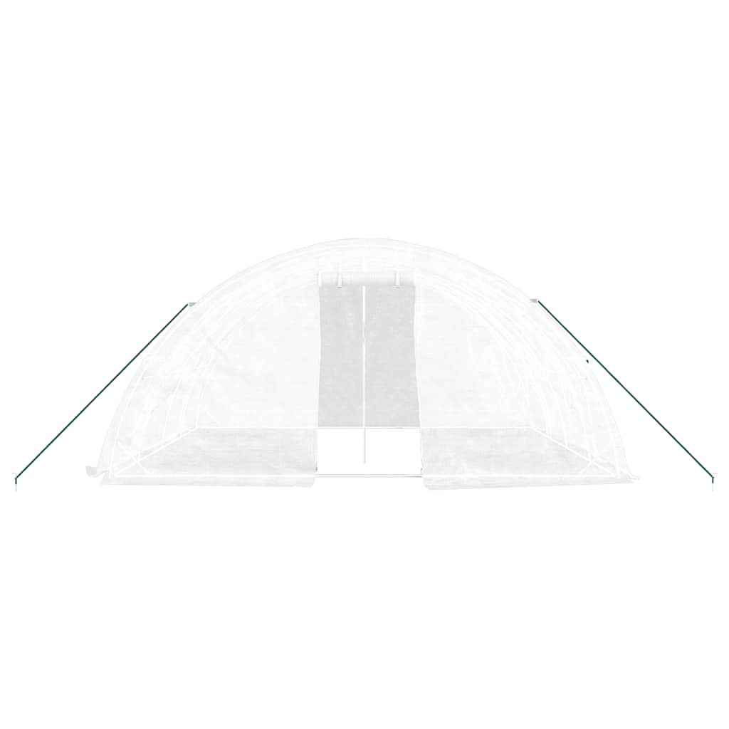 Gewächshaus mit Stahlrahmen Weiß 40 m² 8x5x2,3 m
