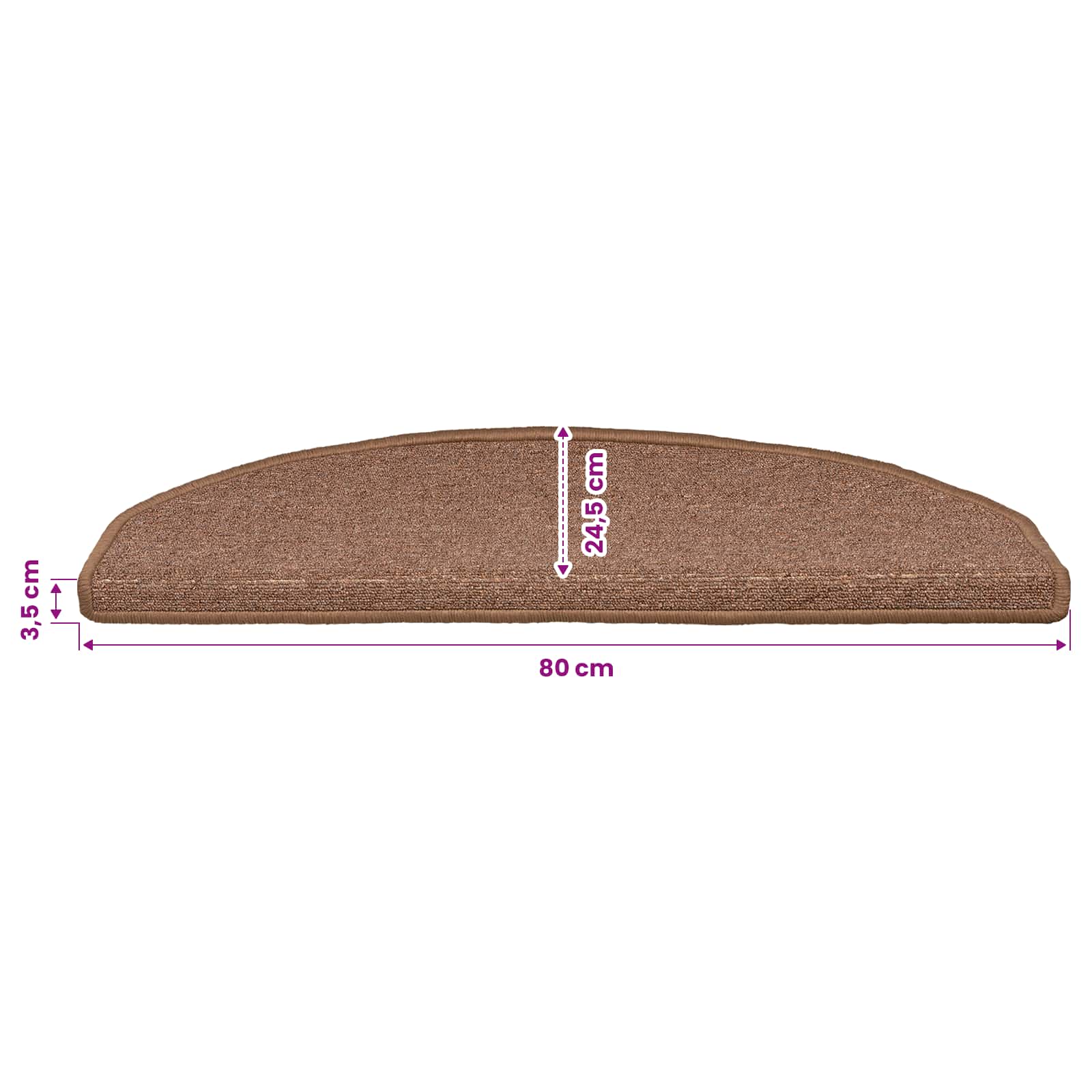 Stufenmatten 15 Stk. 56x17x3 cm Anthrazit Halbrund