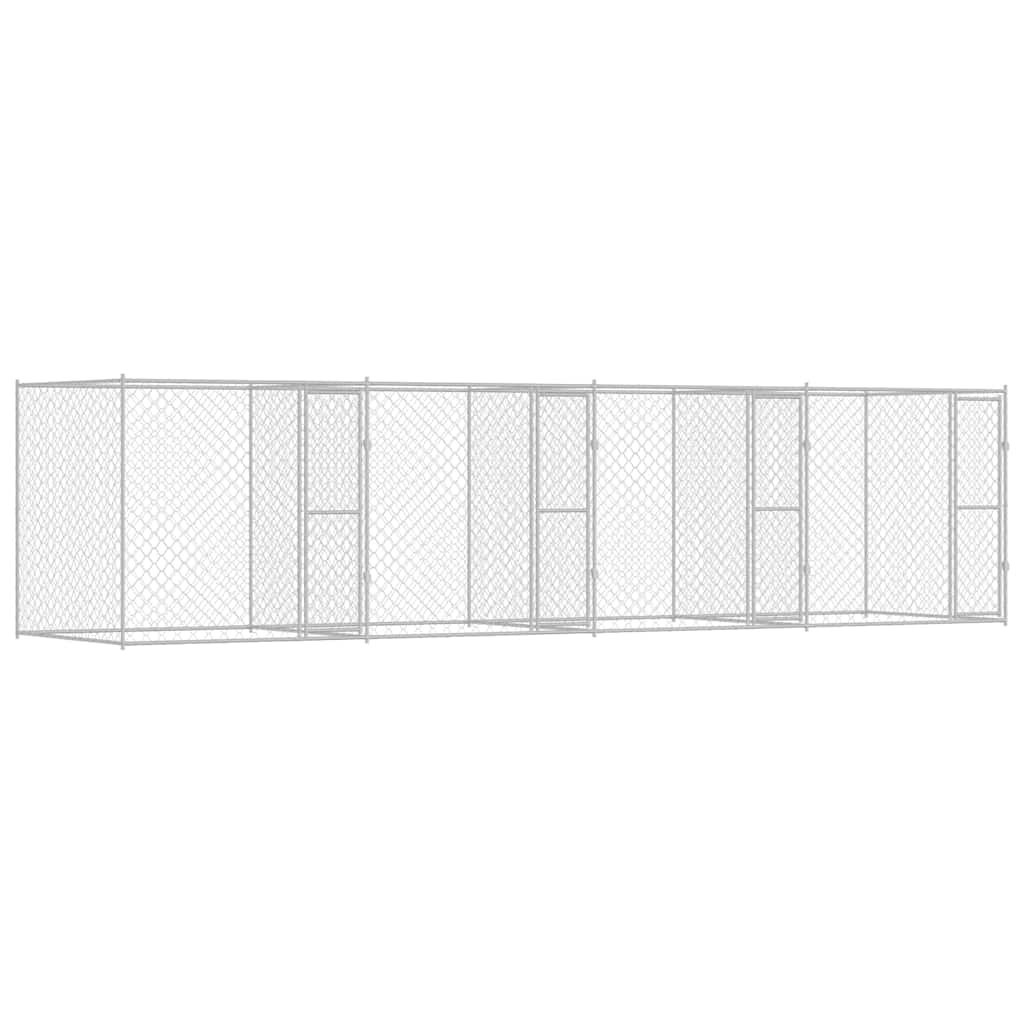 Hundezwinger mit Tür Grau 2x2x1,5 m Verzinkter Stahl
