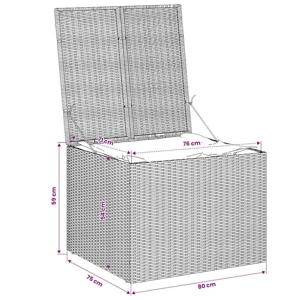 Gartentruhe Schwarz 283L Poly Rattan