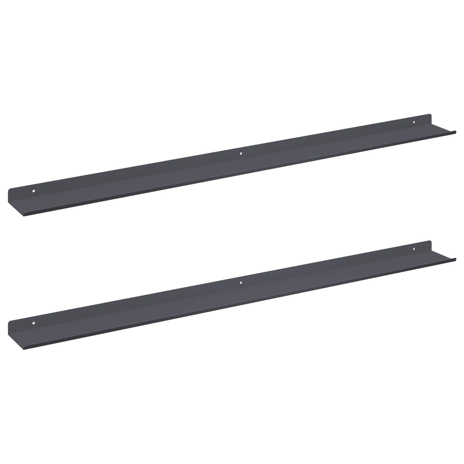 Schwebendes Regal 3 pcs Schwarz 40 x 9 x 2,5 cm Stahl