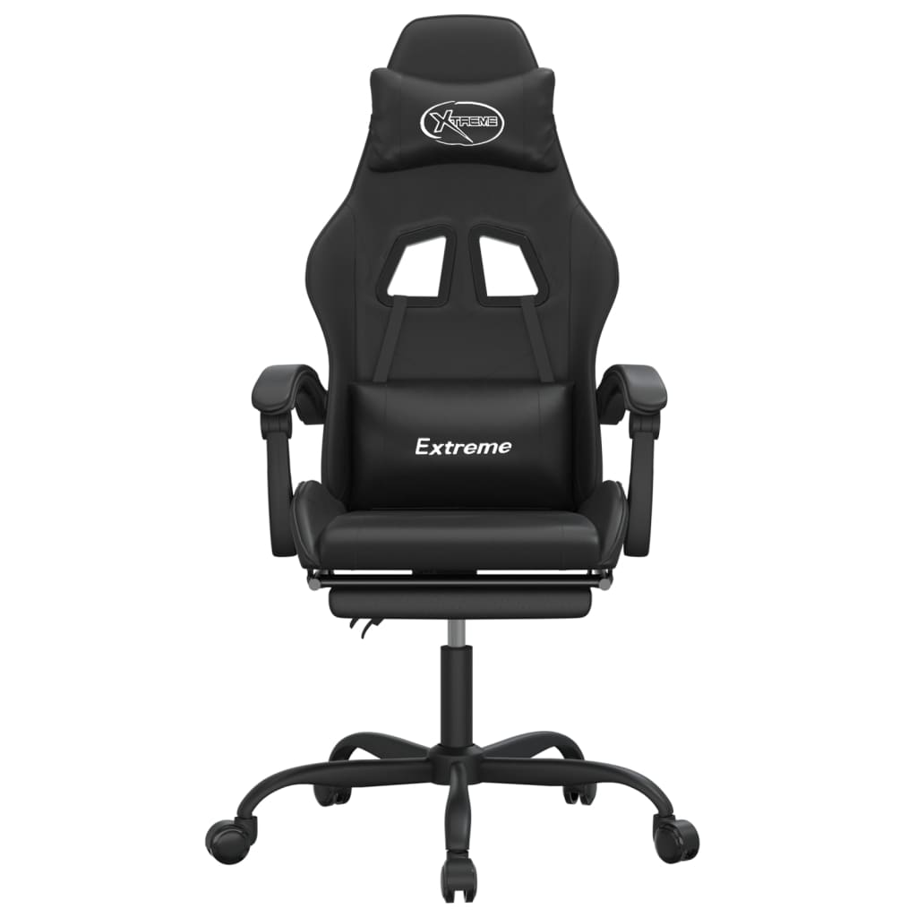 Gaming-Stuhl Drehbar Schwarz und Grün Kunstleder