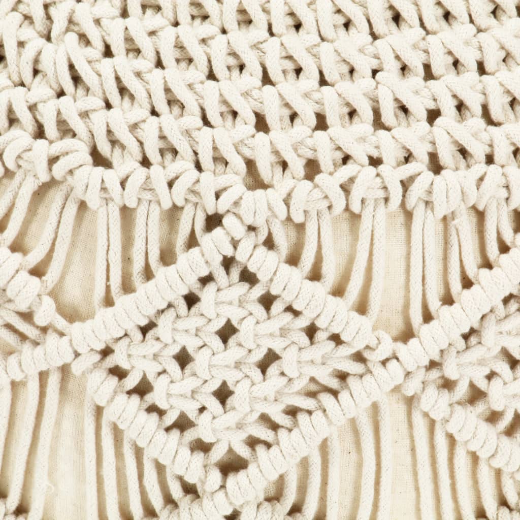 Makramee Sitzpuff Handgefertigt 45x30 cm Baumwolle