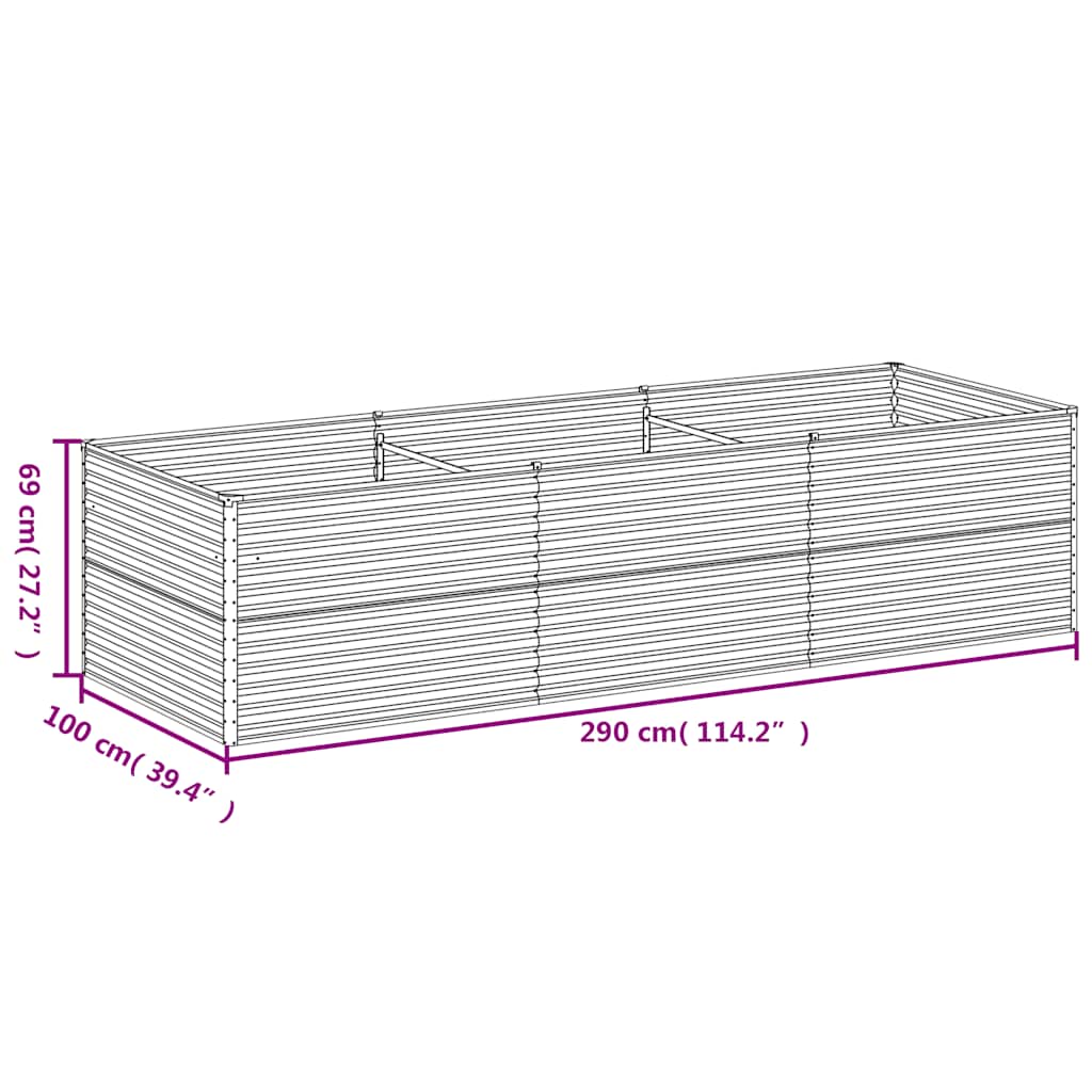 Garten-Hochbeet 100 x 50 x 36 cm Cortenstahl