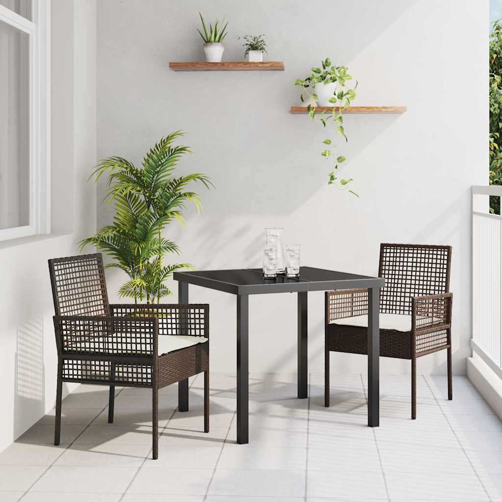 Gartenstuhl 2 pcs Schwarz 55 x 53 x 85 cm Poly-Rattan