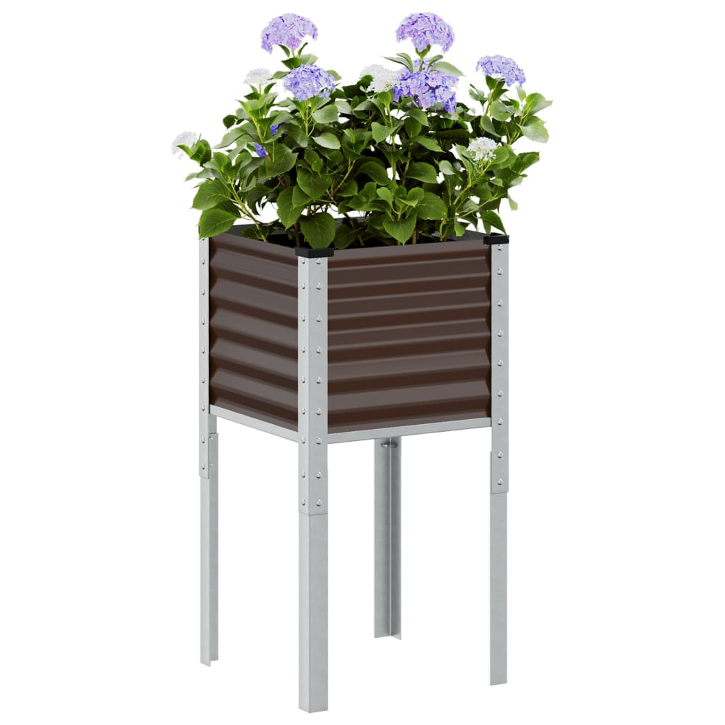 Garten-Pflanzgefäß Grün 45 x 45 x 88 cm Stahl