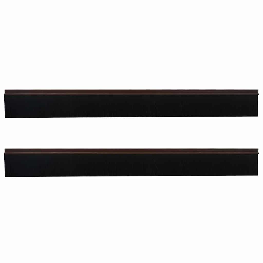 Selbstklebende Türbürstendichtungen 2 pcs Braun 100 cm