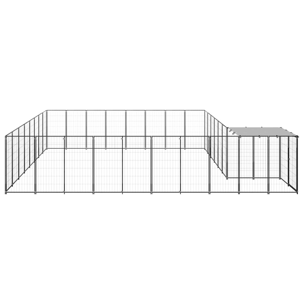 Hundezwinger Schwarz 6,05 m² Stahl