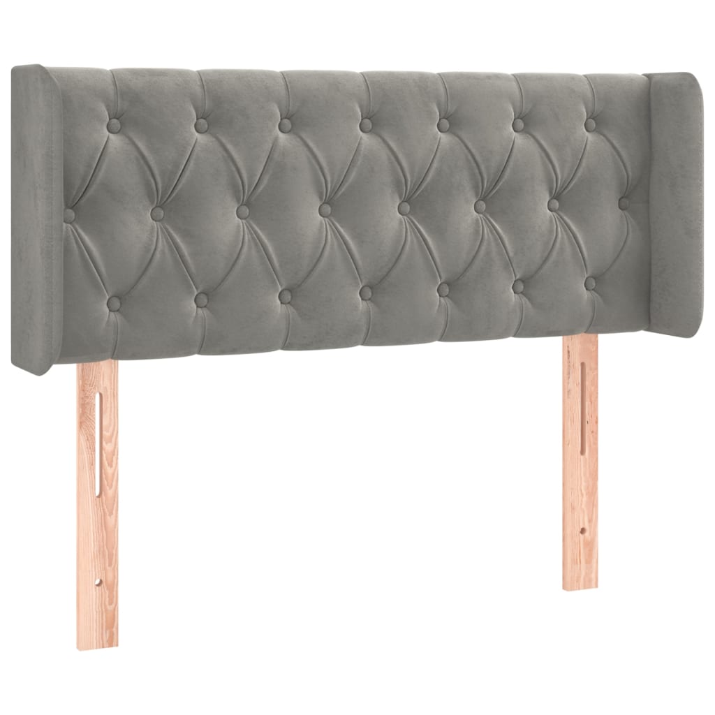 Kopfteil mit Ohren Dunkelblau 93x16x78/88 cm Samt