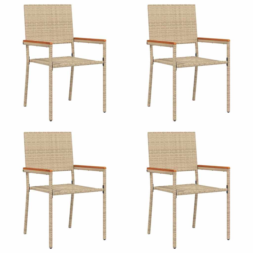 Garten Stapelstühle 4 pcs Braun und Schwarz 54 x 56 x 90 cm
