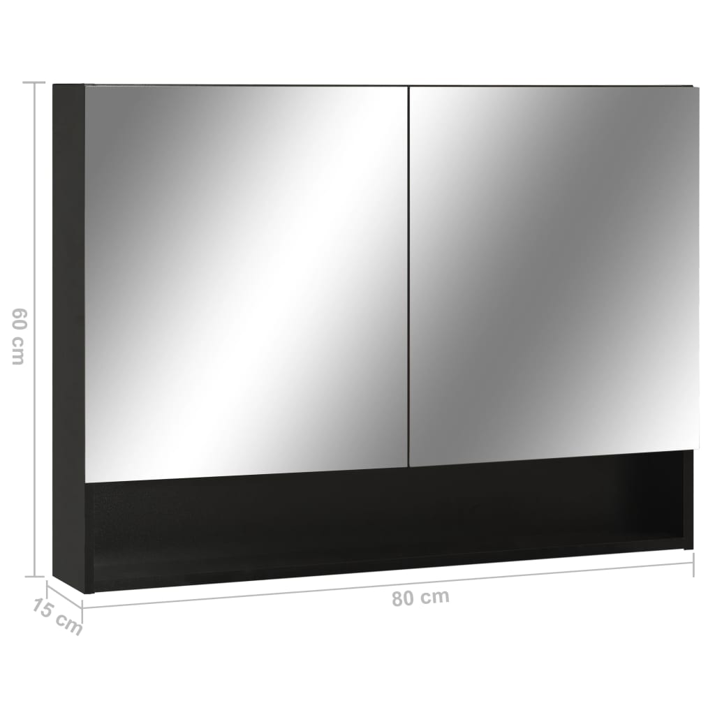 LED-Bad-Spiegelschrank Weiß 80x15x60 cm MDF