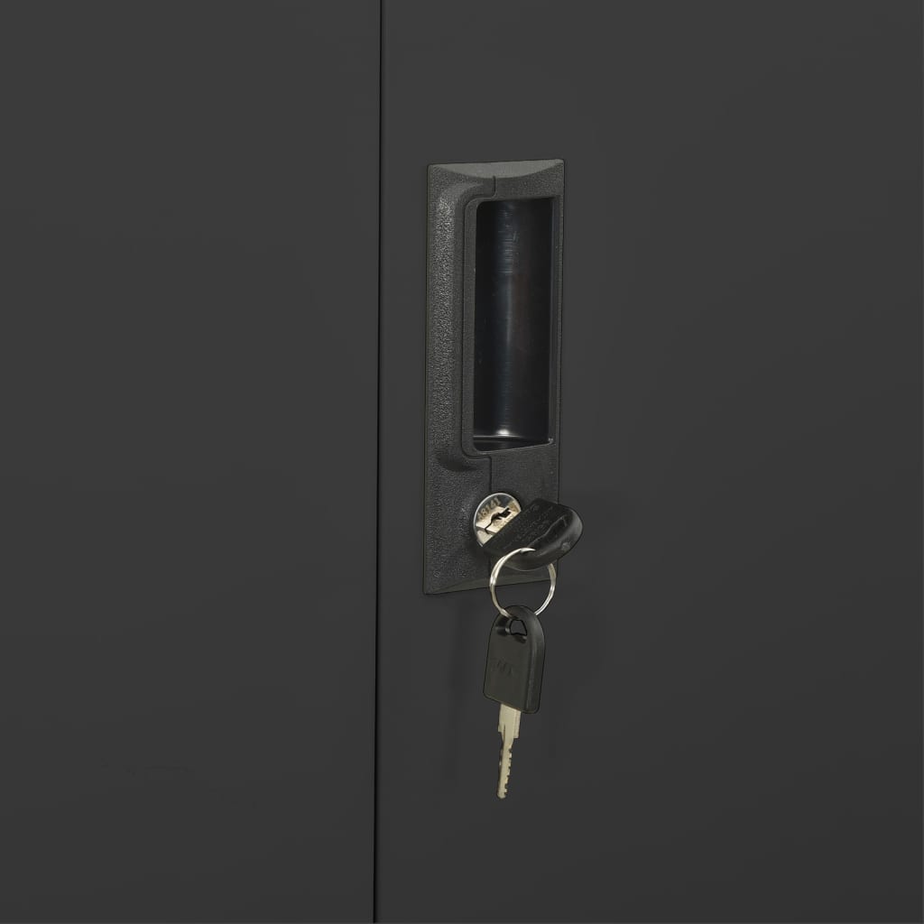 Büroschrank Weiß 90x40x180 cm Stahl