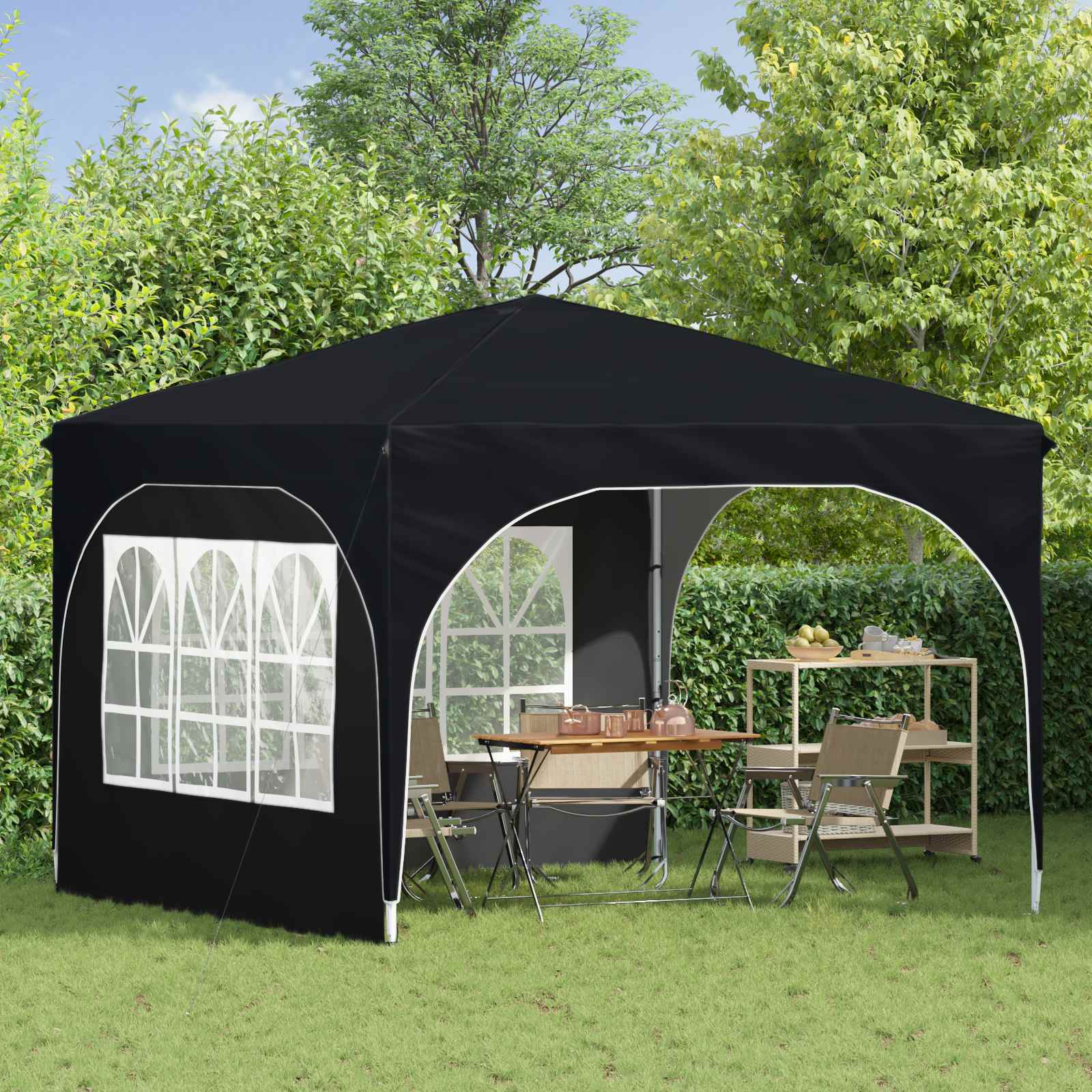 Pop-up Partyzelt 290 x 290 x 245 cm Creme
