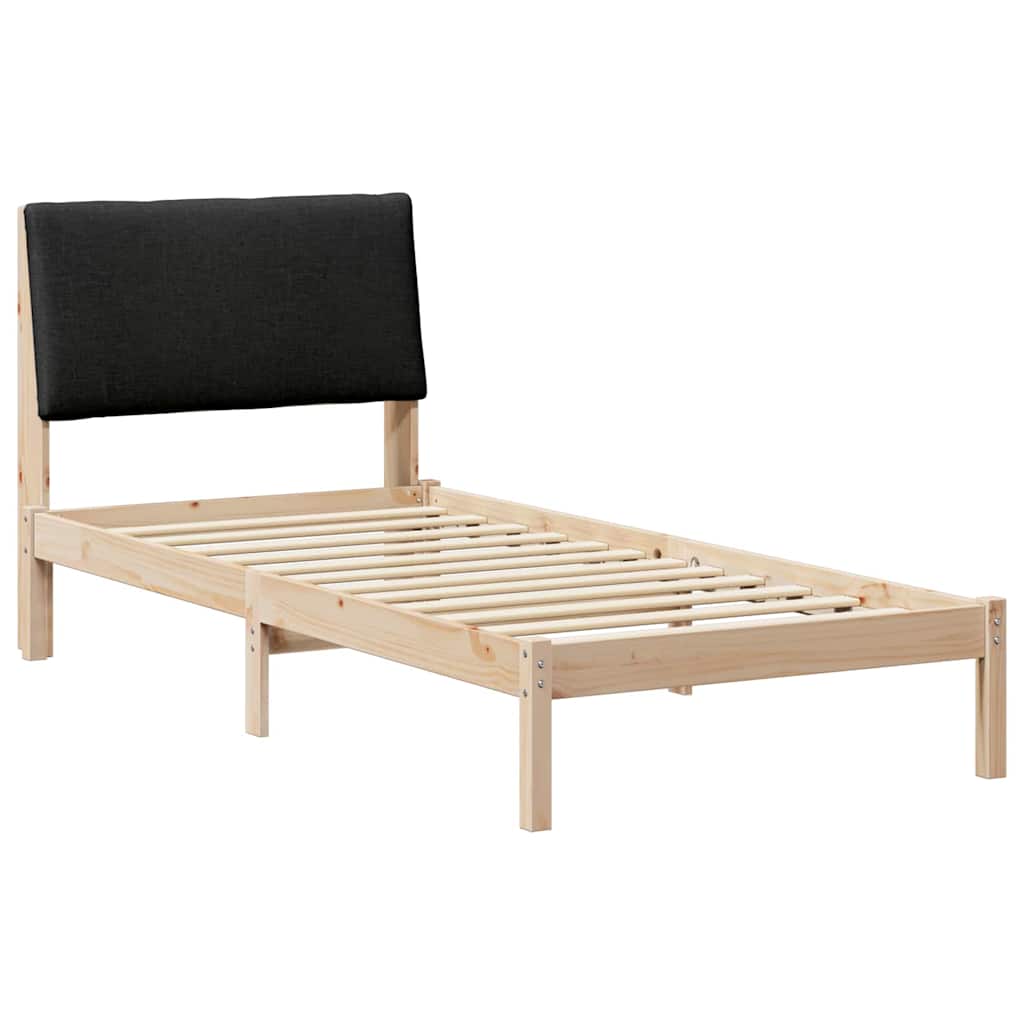 Bettgestell Braun und hellgrau 200 x 200 cm Massivholz Kiefer
