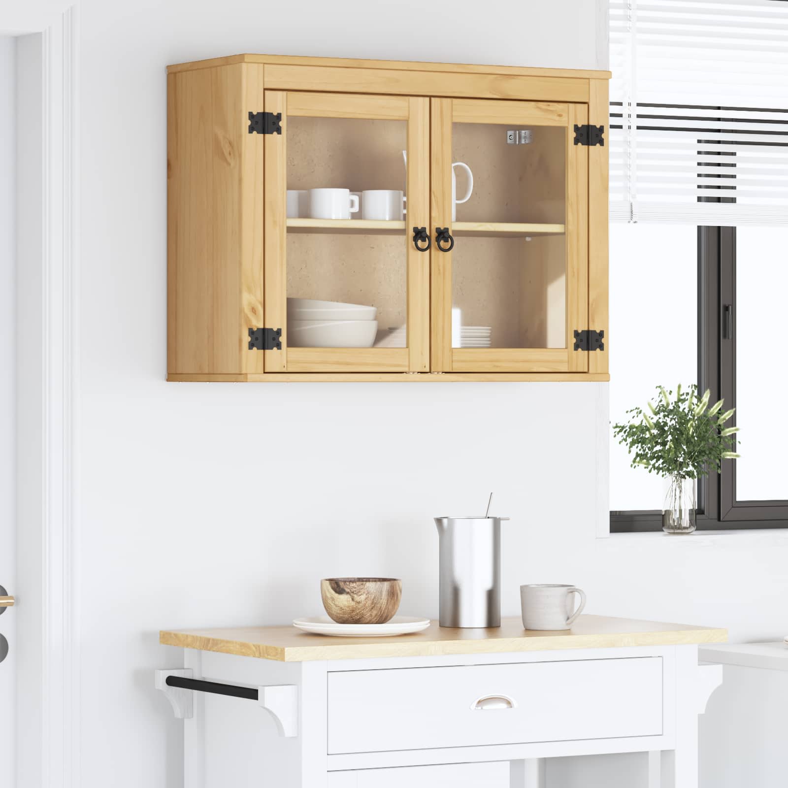Schrank SKI Honigbraun 60 x 46 x 81,5 cm Massives Kiefernholz