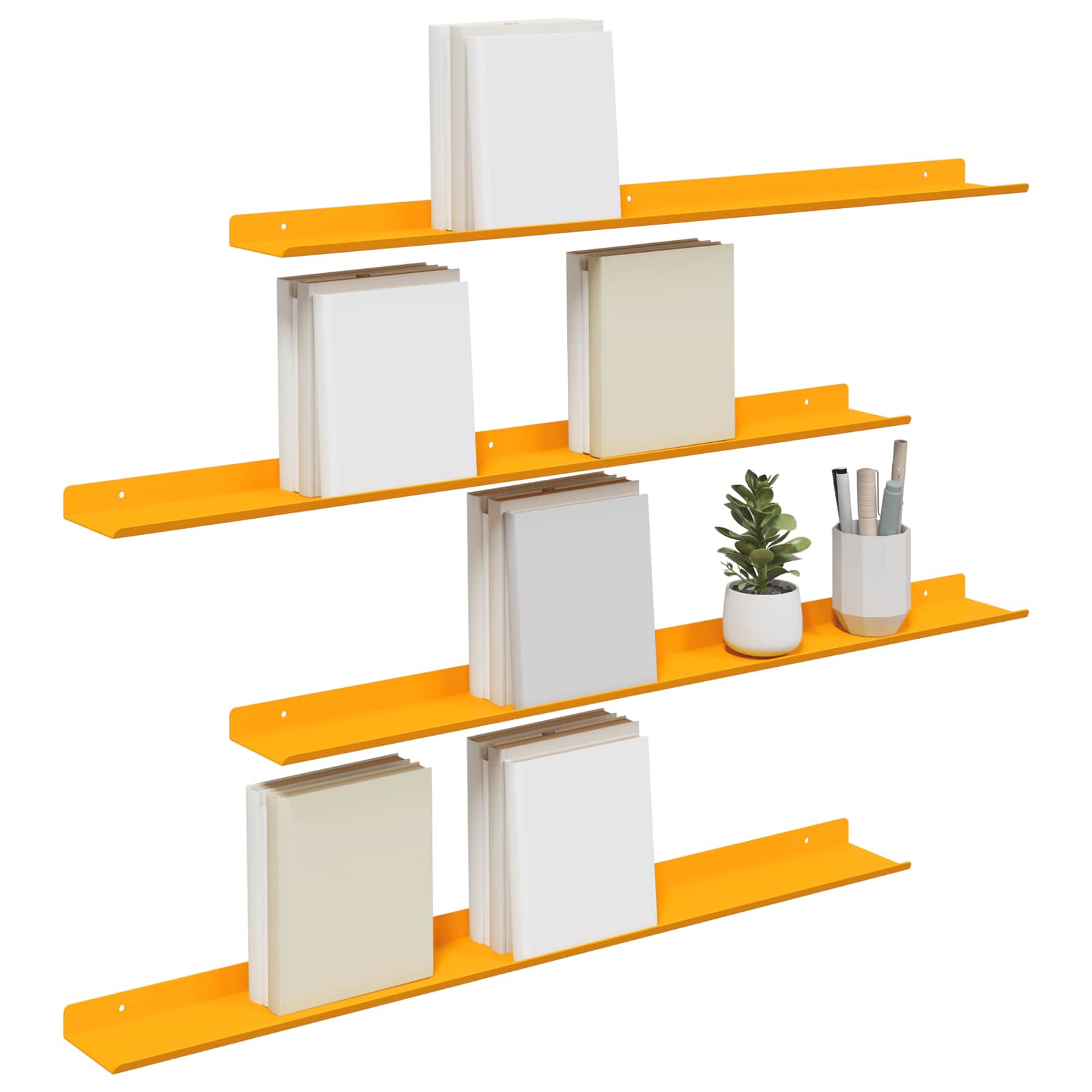Schwebendes Regal 3 pcs Schwarz 40 x 9 x 2,5 cm Stahl