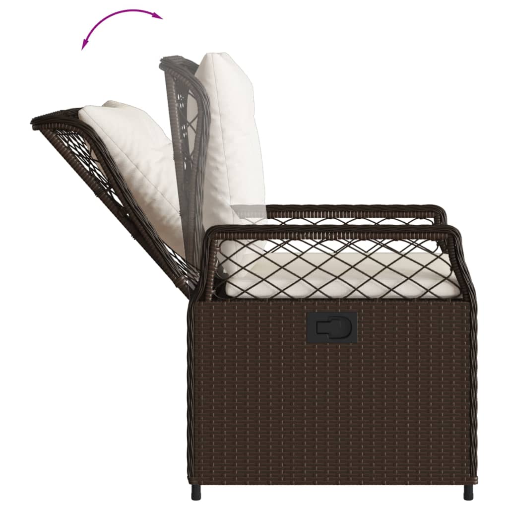 Gartensessel 2 Stk. Verstellbar Schwarz Poly Rattan