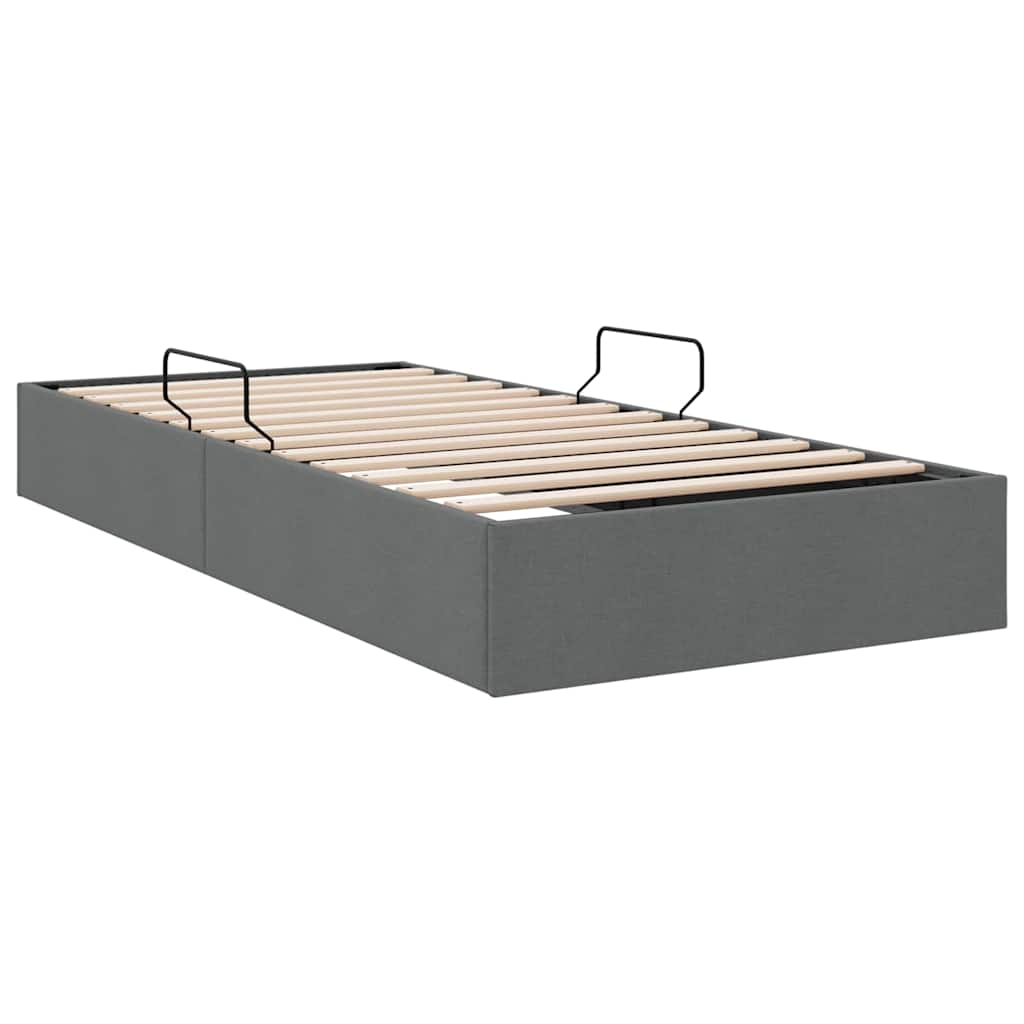 Aufbewahrungsbett mit Matratze Hellgrau 203 x 100 cm Stoff