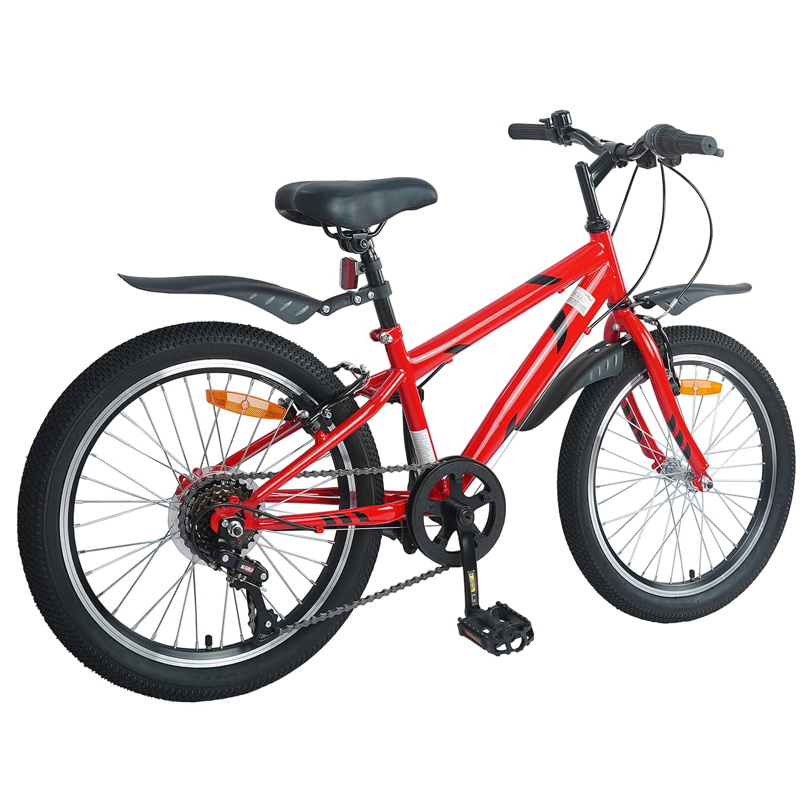 Kinderfahrrad 20 Zoll 6-Speed für 6-11 Jahre alt Schwarz