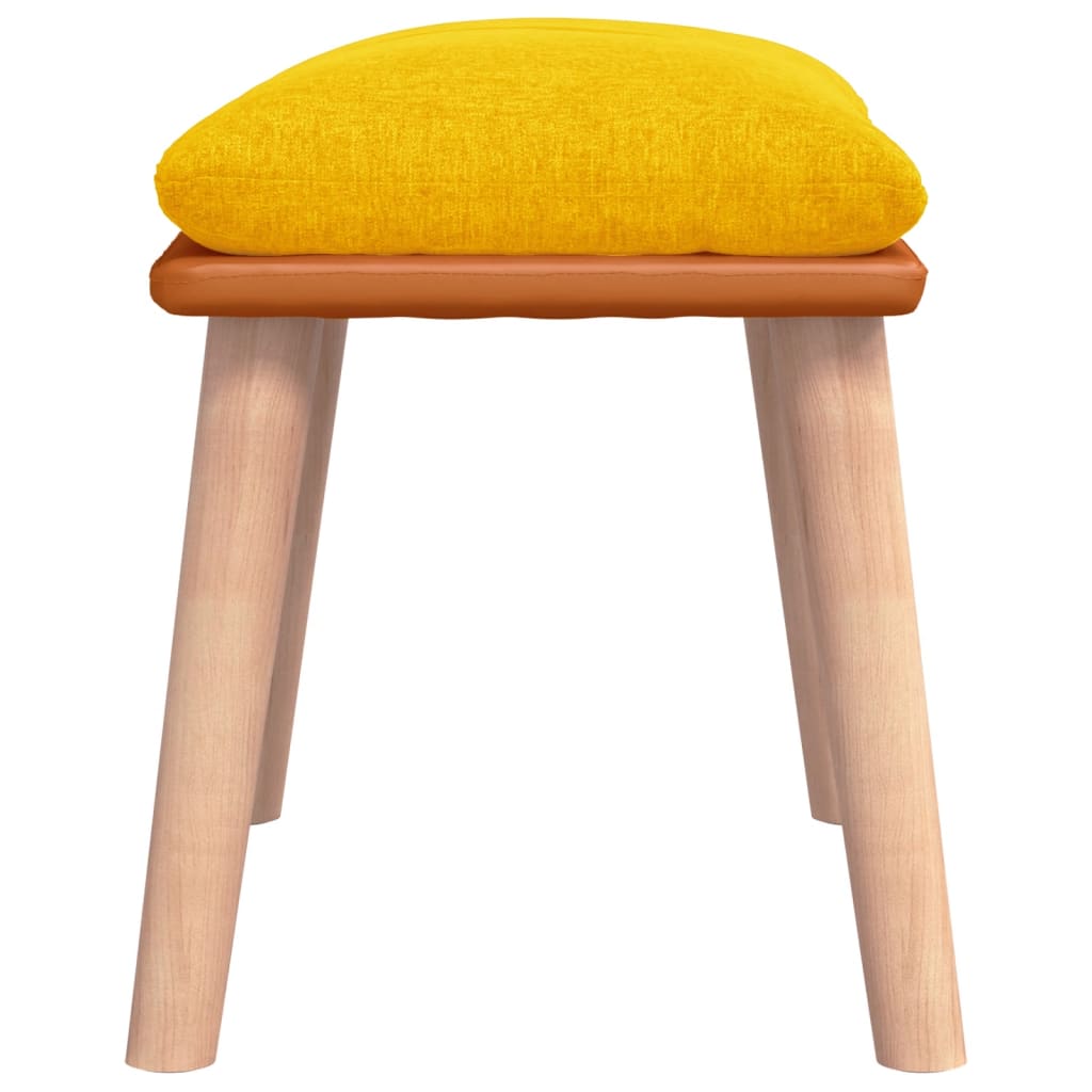 Fußhocker Hellgrau 45x29,5x35 cm Stoff und Kunstleder