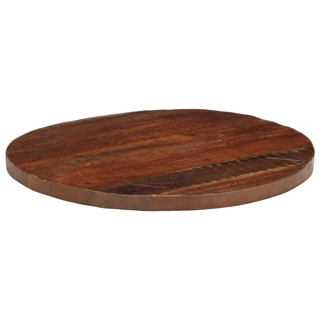 Tischplatte Ø 40x2,5 cm Rund Raues Massives Mangoholz