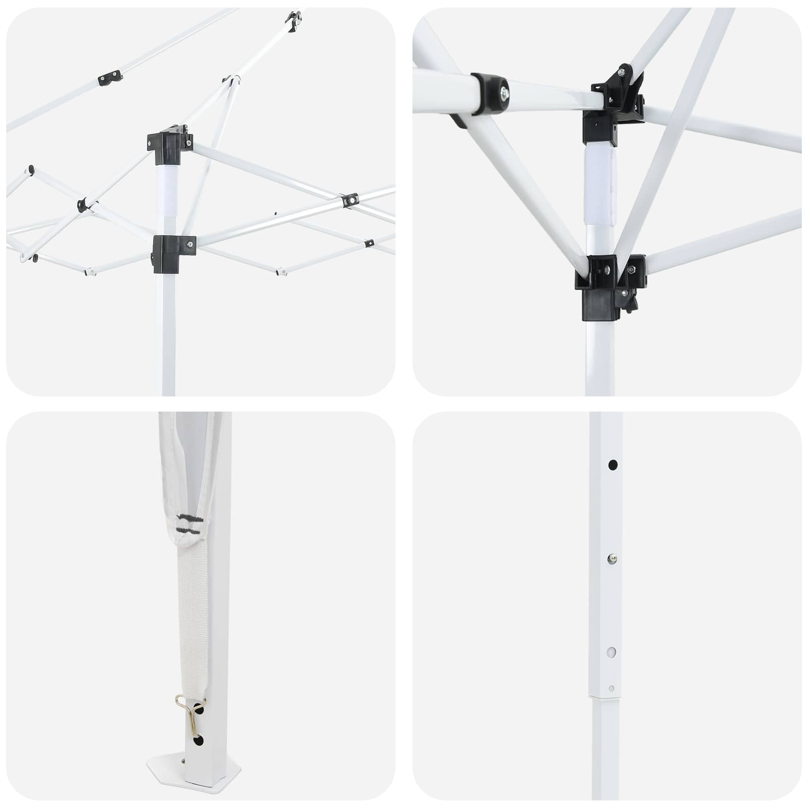 Pop-up Partyzelt 195 x 195 x 245 cm Creme Oxford-Stoff