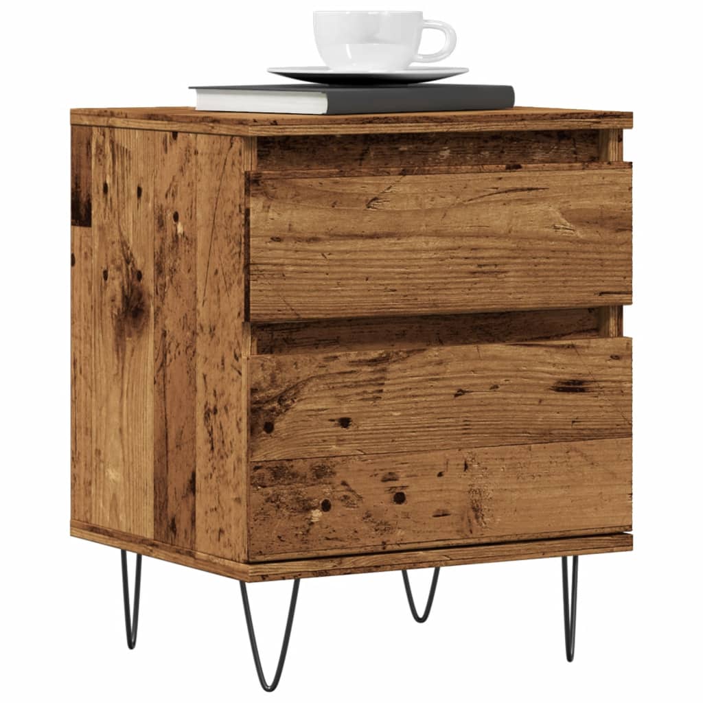 Bettschrank Schwarz Eichen-Optik 40 x 35 x 50 cm Holzwerkstoff