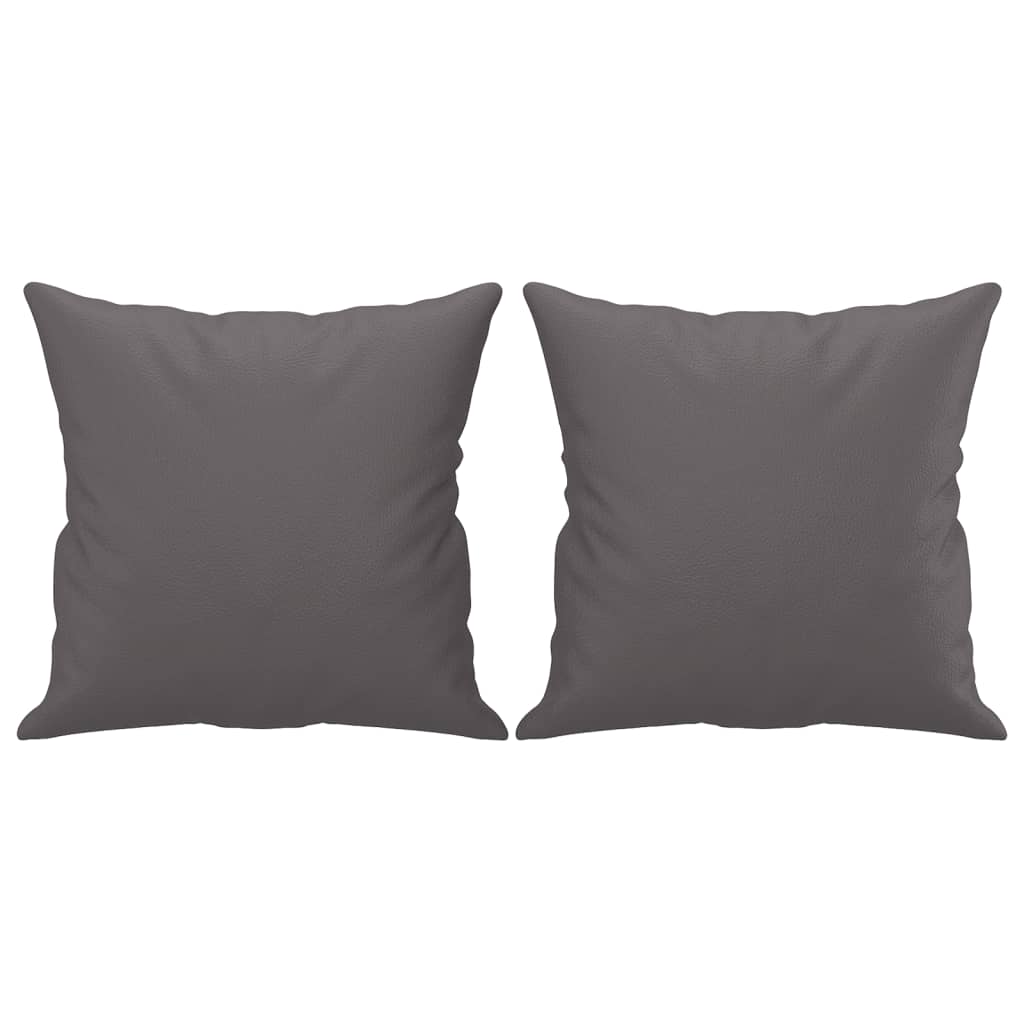2-Sitzer-Sofa mit Zierkissen Creme 120 cm Kunstleder