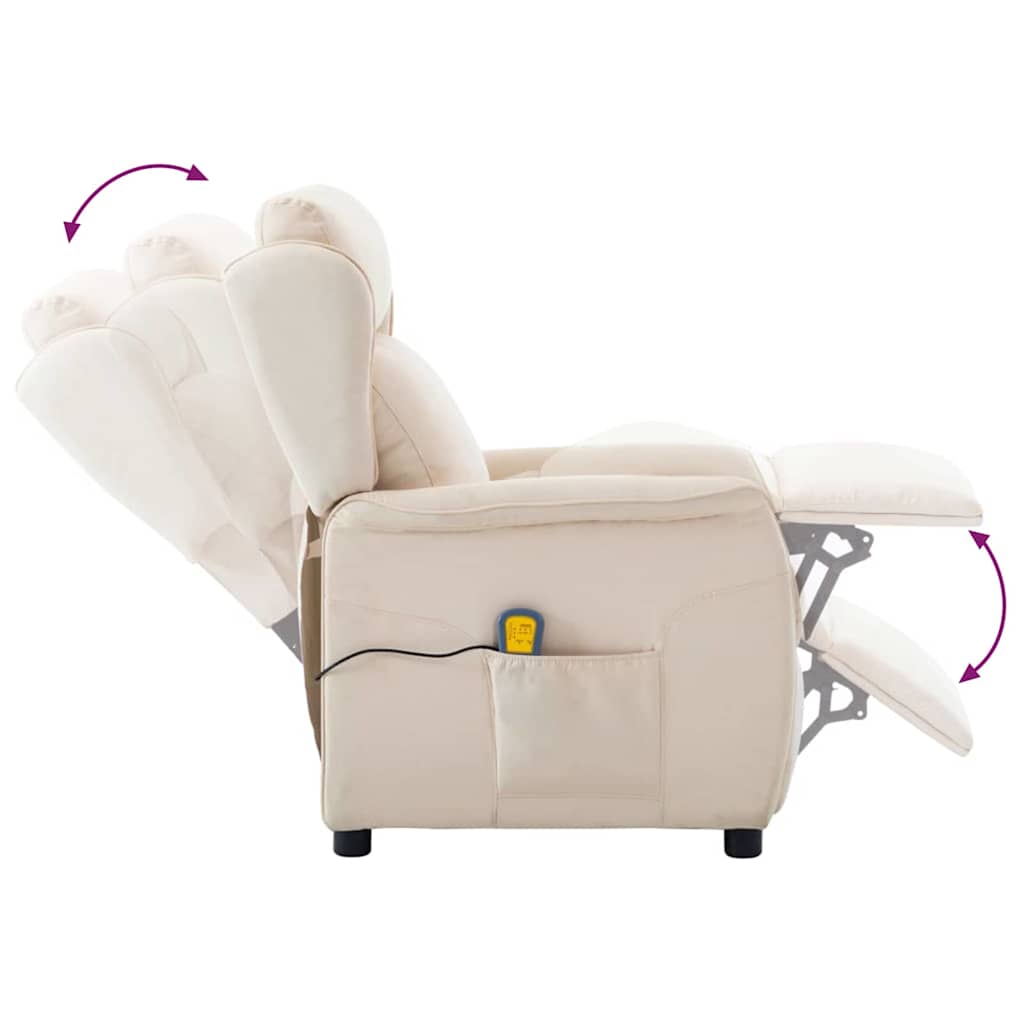 Massagesessel mit Kissen Hellgrau 93,5 x 67,5 x 101,5 cm Stoff