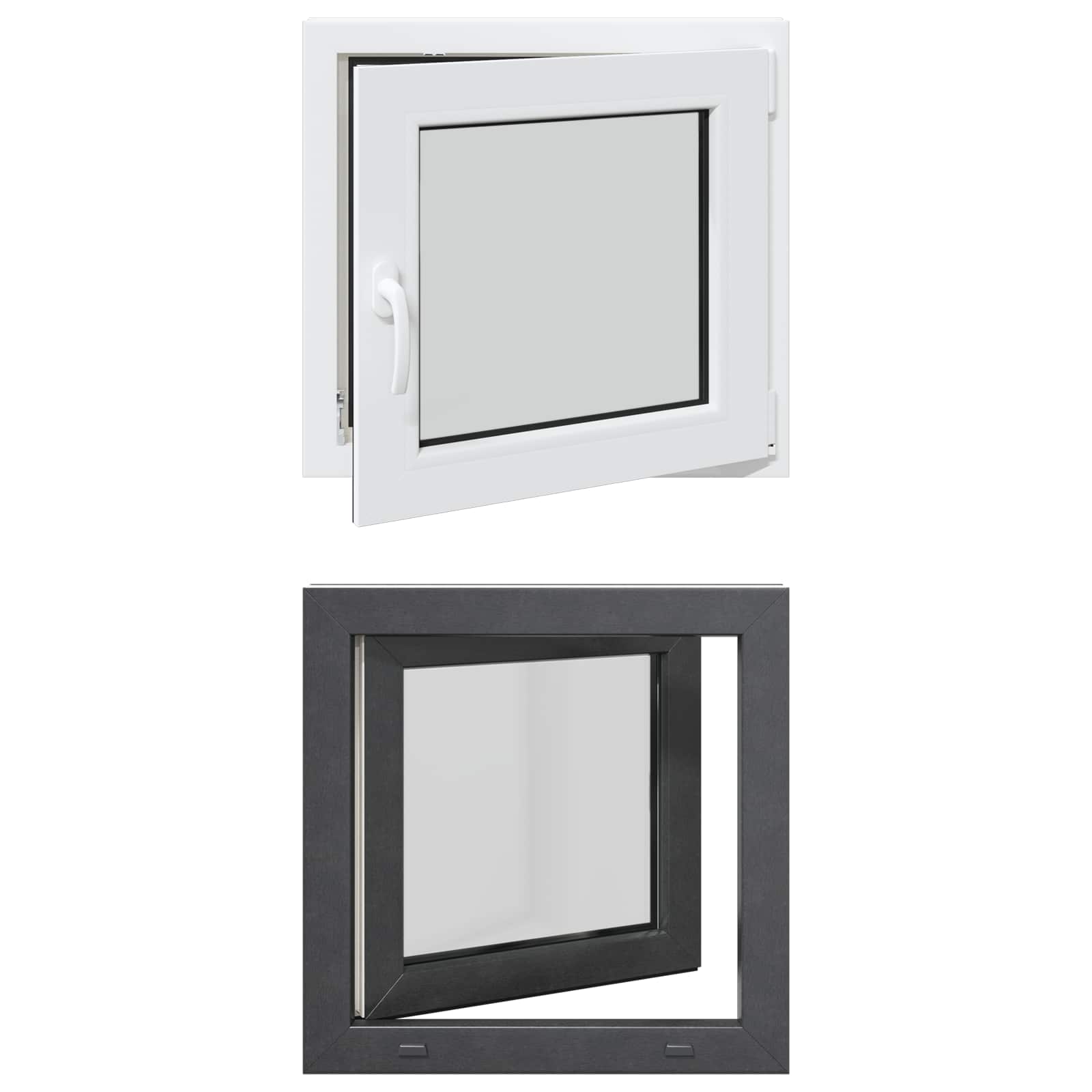Kellerfenster RISOR 50 x 50 cm PVC und Glas Weiß
