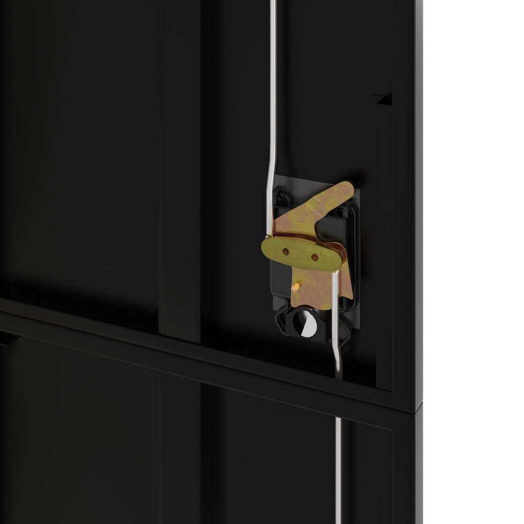 Aktenschrank mit 2 Türen Grau 90 cm Stahl