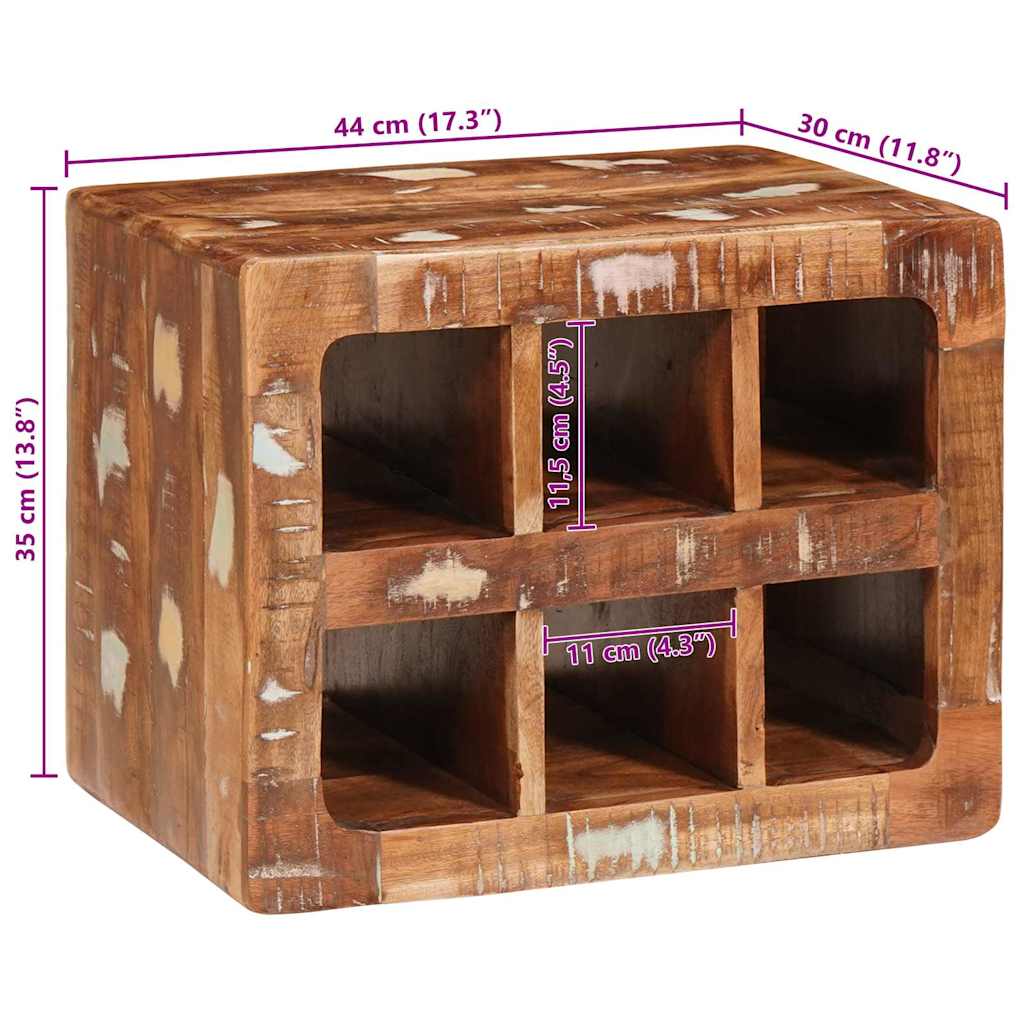 Weinregal mit Speicher Braun 44 x 30 x 35 cm Massivholz Mango