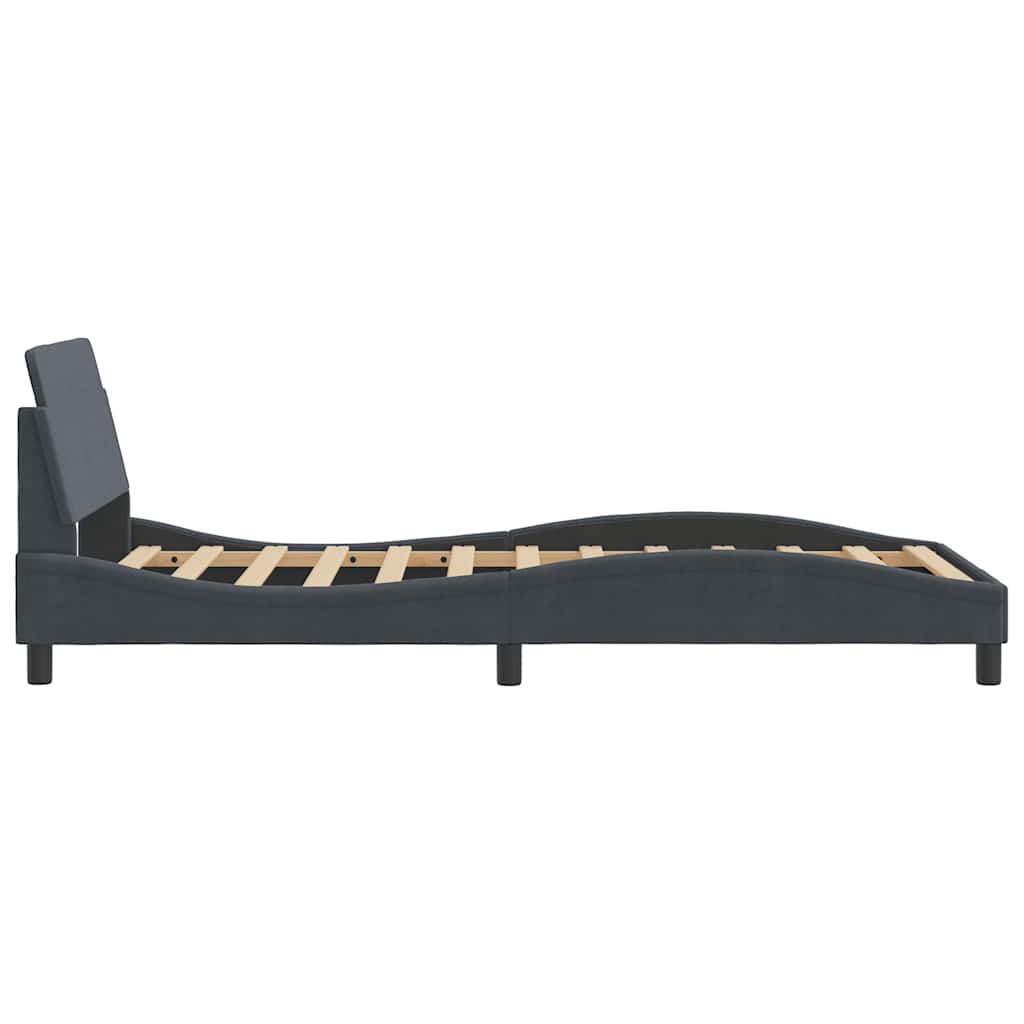 Bettgestell "Dover" Hellgrau 100x190 cm Samt