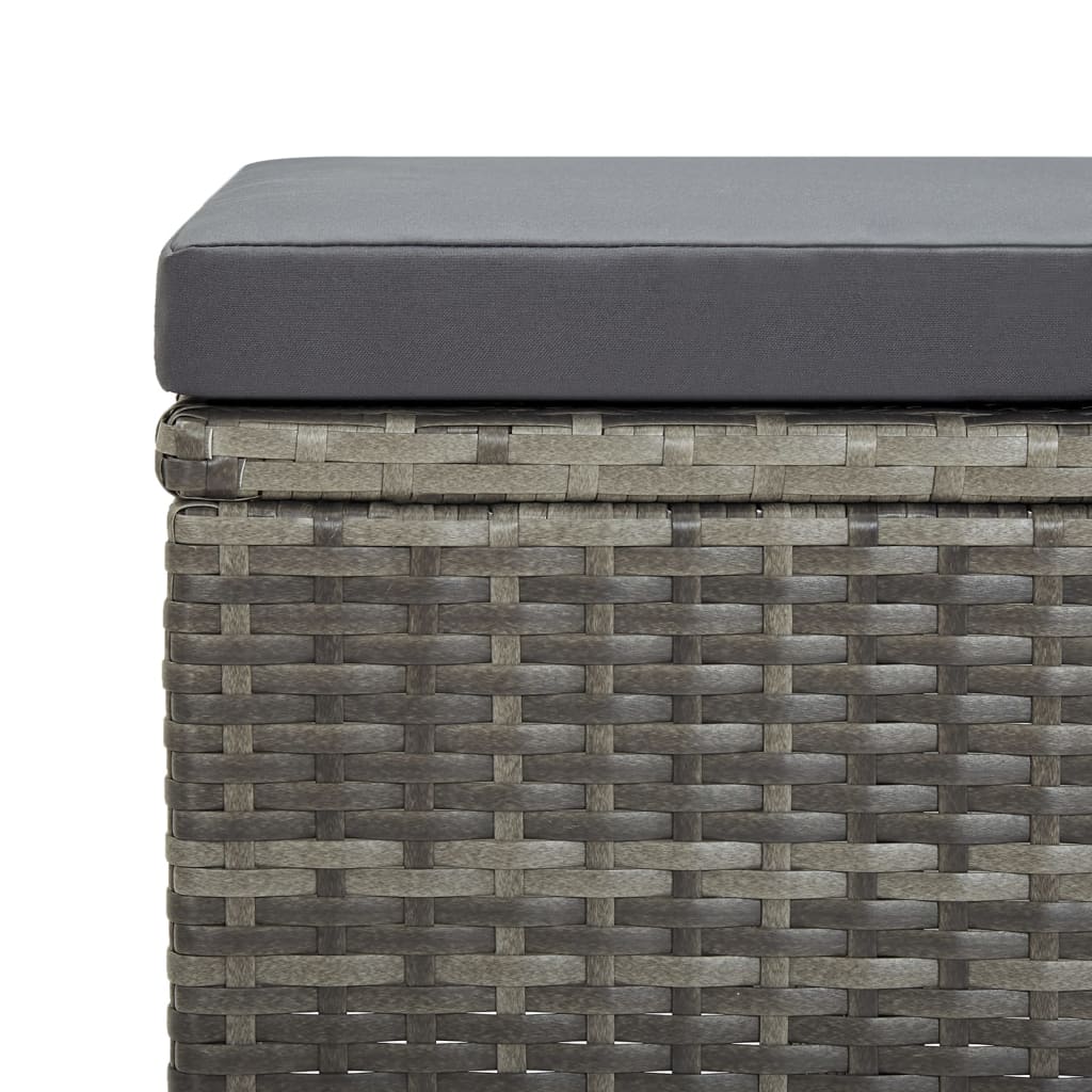 Gartenhocker 4 Stk. mit Sitzkissen Poly Rattan Schwarz