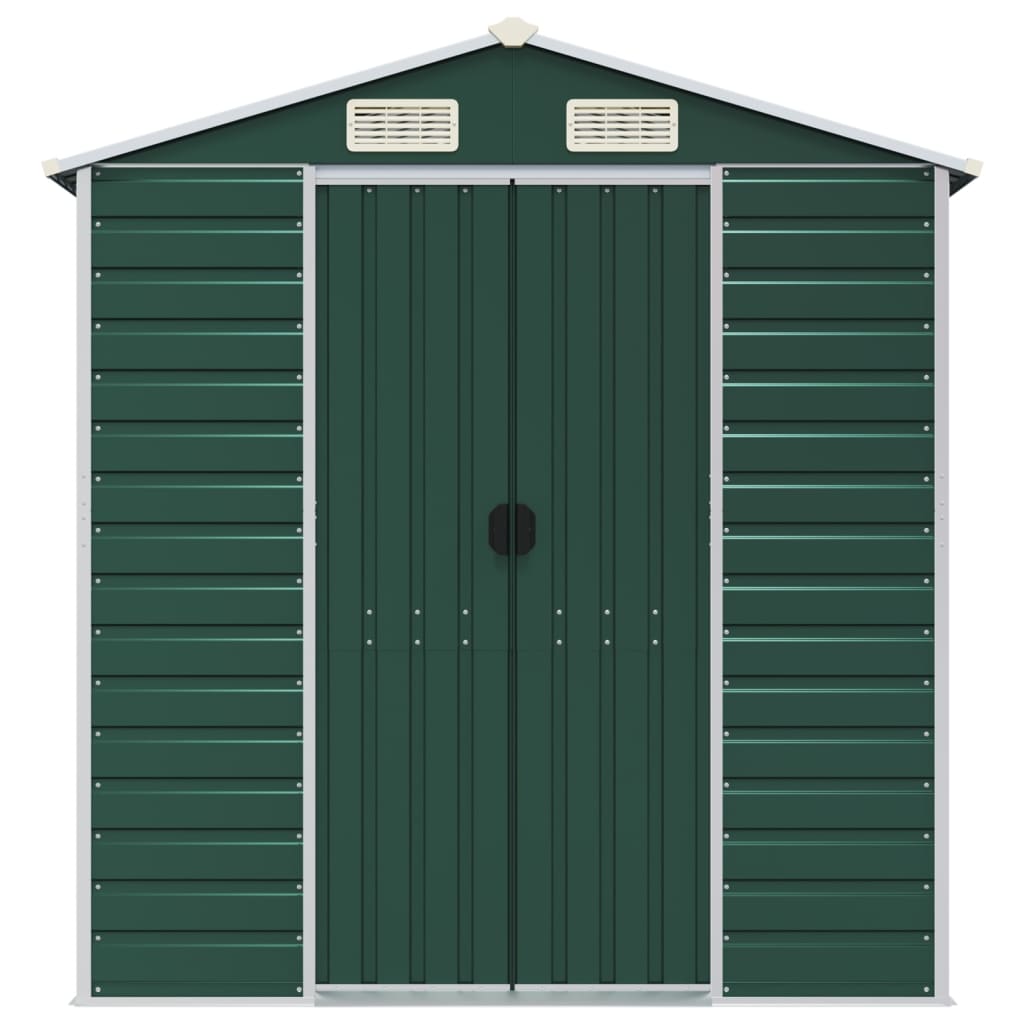 Gerätehaus Grün 191x130x198 cm Verzinkter Stahl