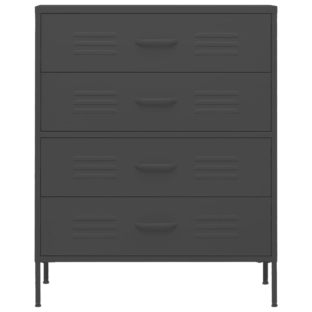 Kommode Olivgrün 80x35x101,5 cm Stahl