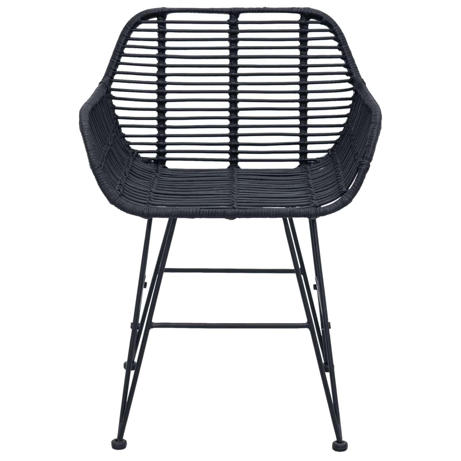 Esszimmerstuhl 2 pcs Rattan und Eisen Natur 55 x 50 x 74 cm