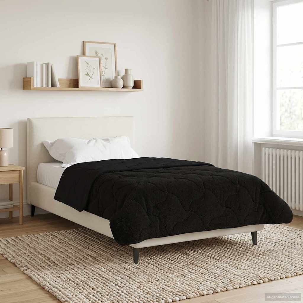 Ganzjahresbettdecke Gepolstert Anthrazit 135 x 200 cm