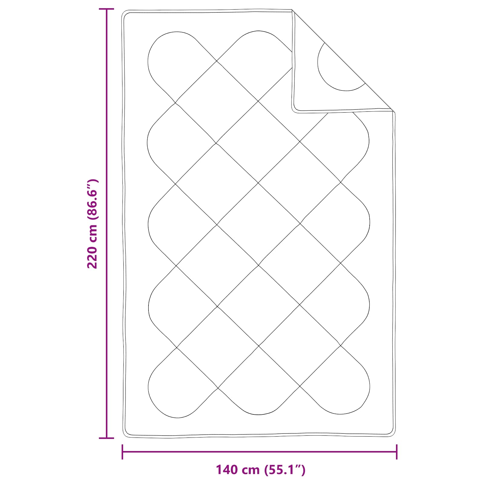 Bettdecke mit Kissen 2 pcs Weiß Mikrofaser
